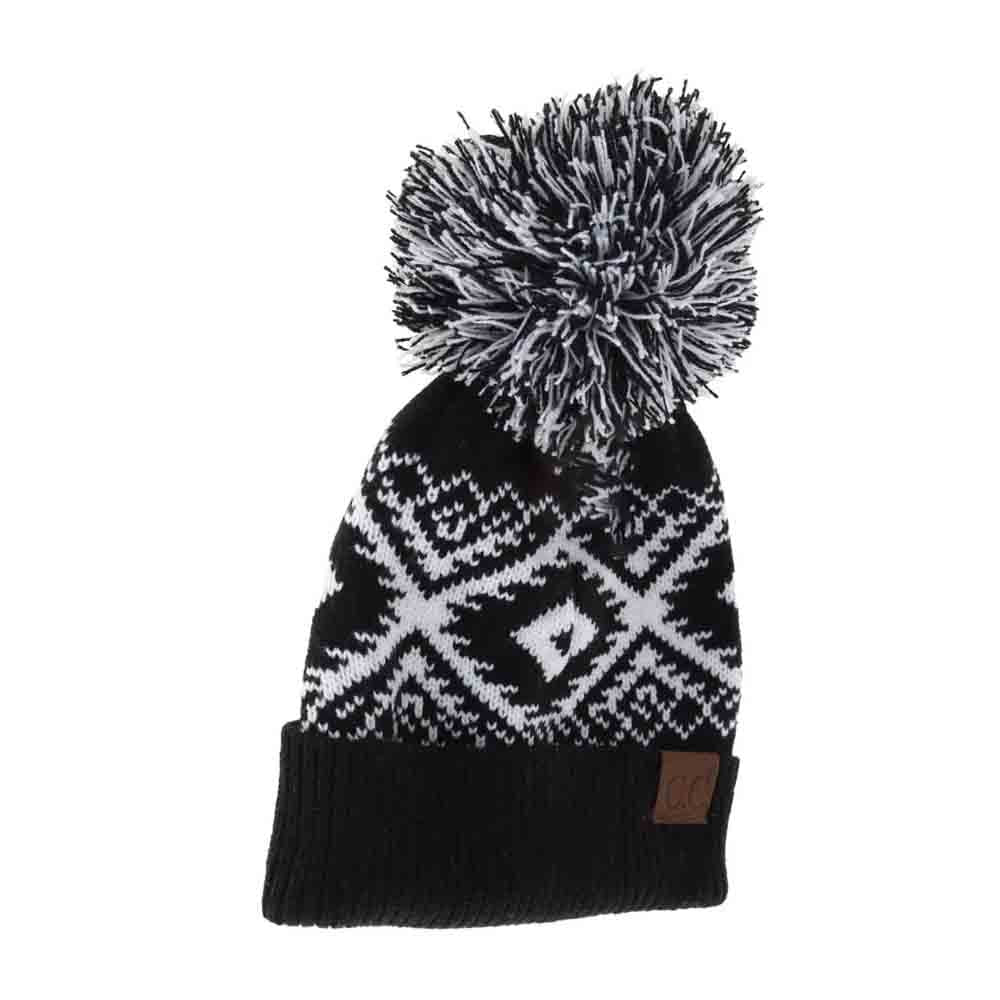 Aztec Multi-Colored Pom C.C Beanie