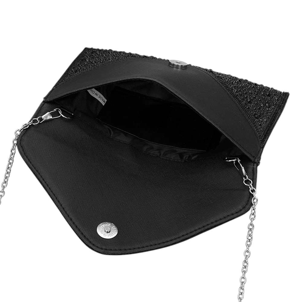 Bling Stone Studded Flap Envelop Evening Clutch Bag / Crossbody Bag
