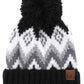 C.C Soft Aztec Pattern Beanie with Knit Pom
