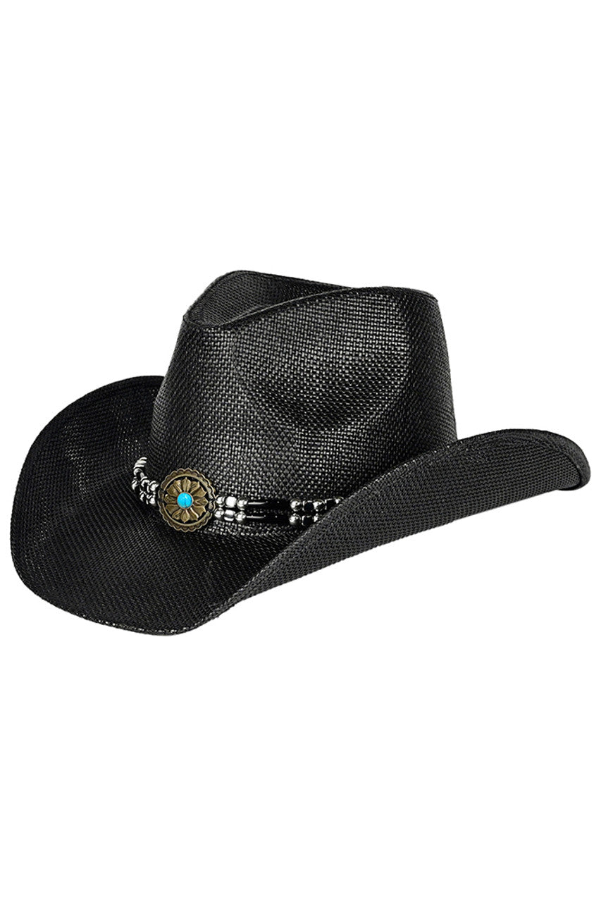 C.C Mixed Ethnic Bead Trim Band Cowboy Hat