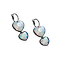 Crystal Stone Double Heart Link  Dropdown Earrings
