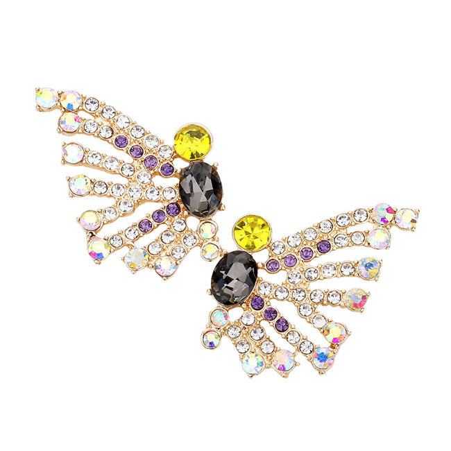 Bubble Stone Cluster Butterfly Evening Earrings
