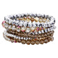 9PCS Faceted Bead Stretch Bracelets