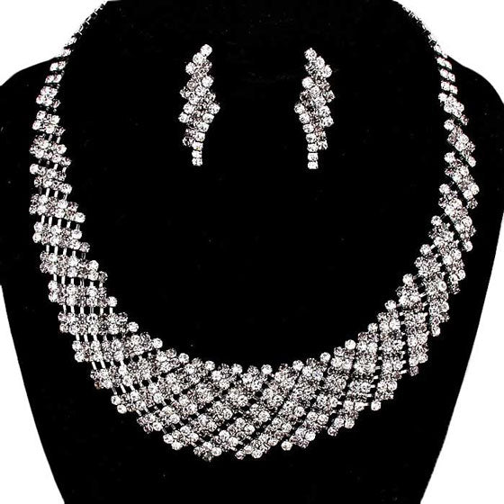 Crystal Rhinestone Round Collar Necklace