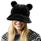 Faux Fur Bear Ear Bucket Hat