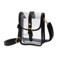 Faux Leather Belt Buckle Pointed Transparent Crossbody Bag