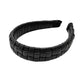 Faux Leather Padded Plaid Braided Headband