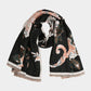 Floral Pattern Fringe Oblong Scarf
