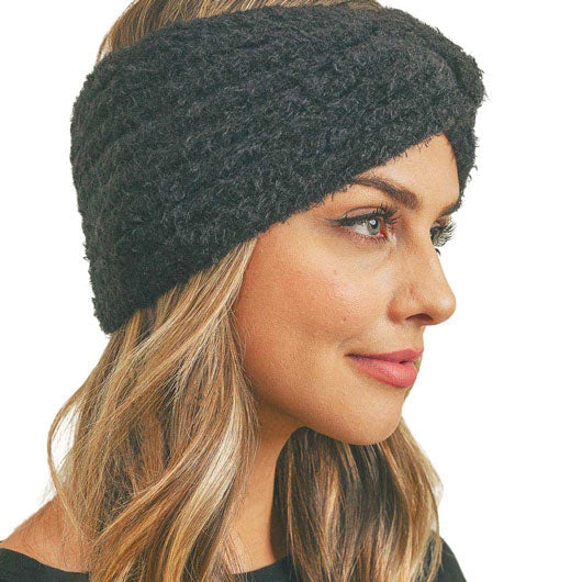 Fuzzy Twisted Headband Earwarmer Earmuff