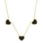 Gold Dipped Triple Heart Pendant Necklace