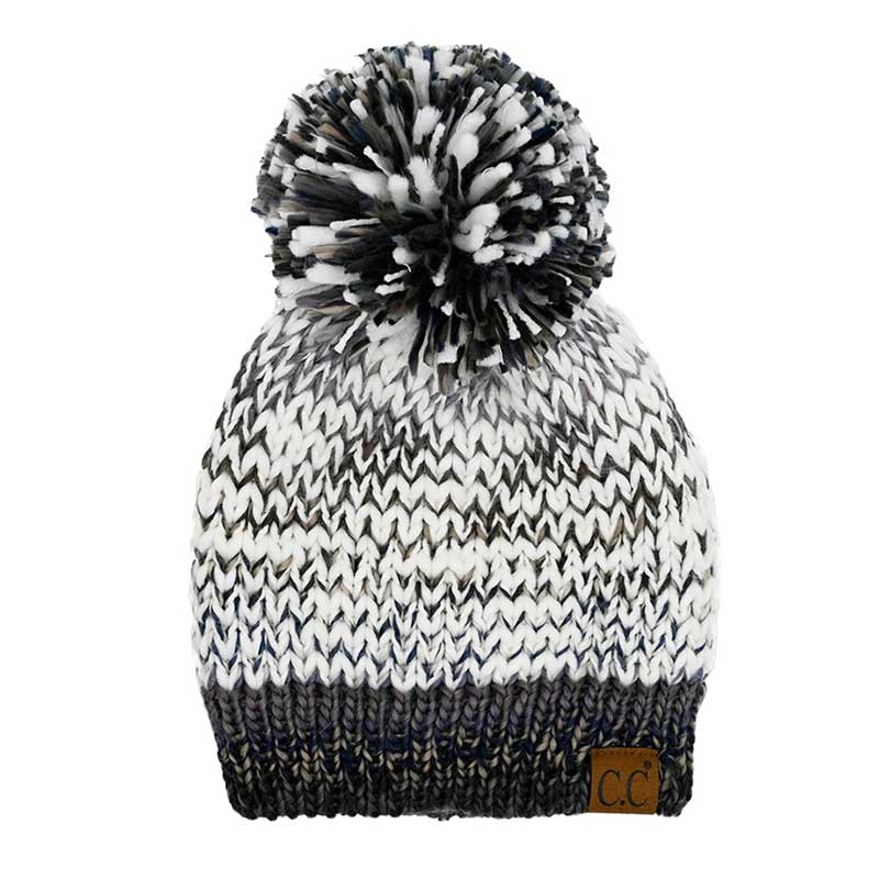 C.C Multi Color Yarn Pom Pom Beanie