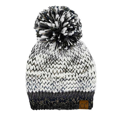 C.C Multi Color Yarn Pom Pom Beanie