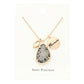 Mama Metal Disc Teardrop Semi Precious Pendant Necklace