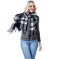 Plaid Check Oblong Scarf With Tassel