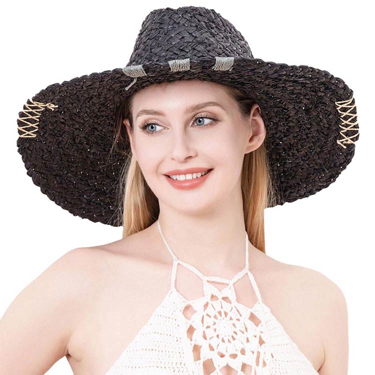 Raffia Pointed Straw Sun Hat