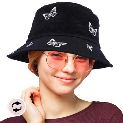 Reversible Butterfly Pattern Bucket Hat