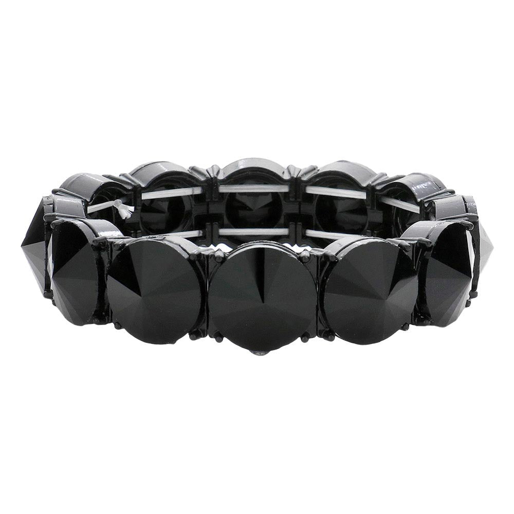 Round Stone Stretch Evening Bracelet
