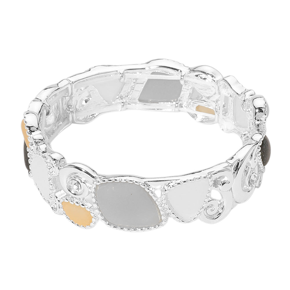 Sea Glass Pebble Stretch Bracelet