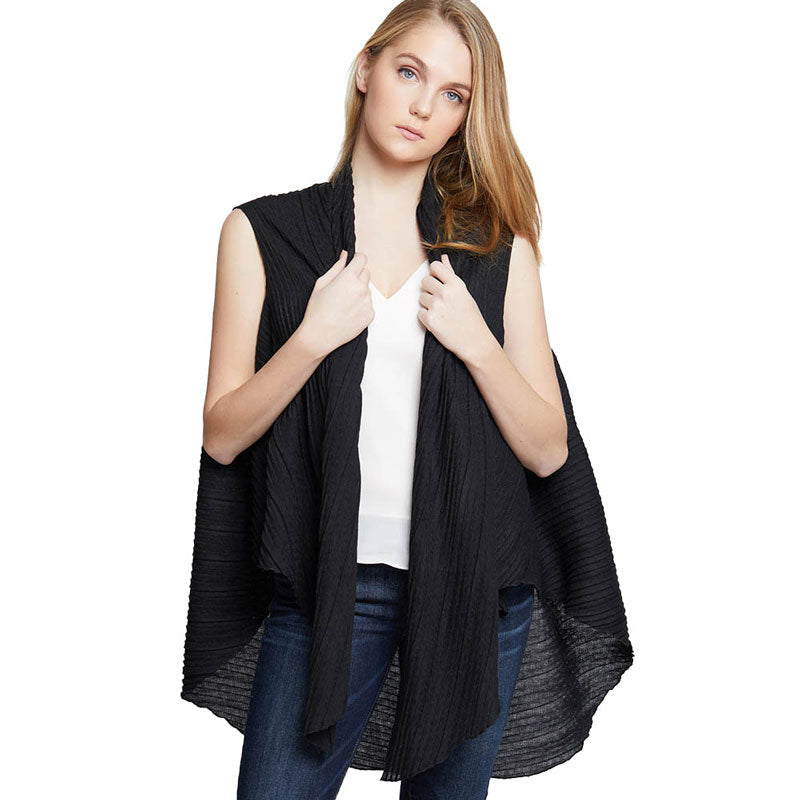Solid Pleated Vest