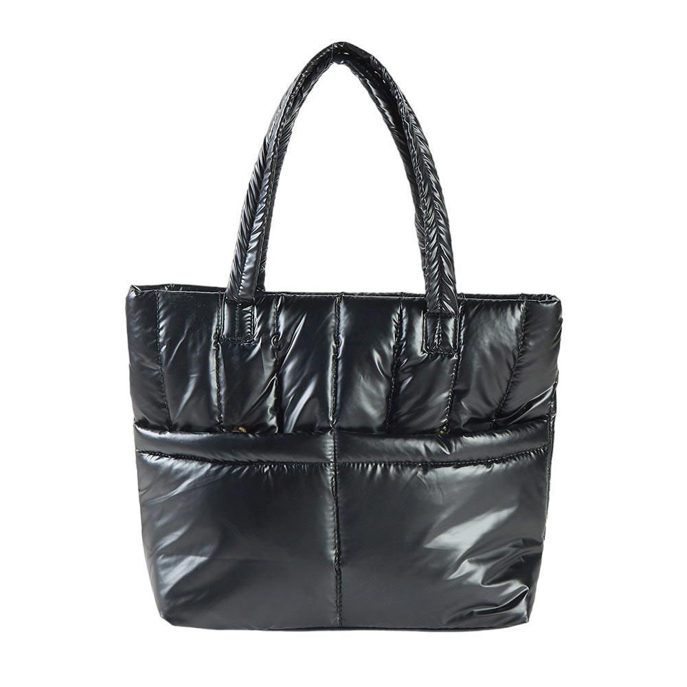 Solid Puffer Tote Shoulder Bag