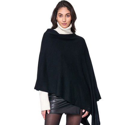 Solid Scarf Poncho
