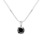 Stainless Steel CZ Round Pendant Necklace