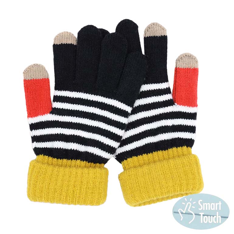 Stripe Pattern Smart Gloves
