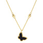 Top Gold Dipped Enamel Butterfly Pendant Necklace