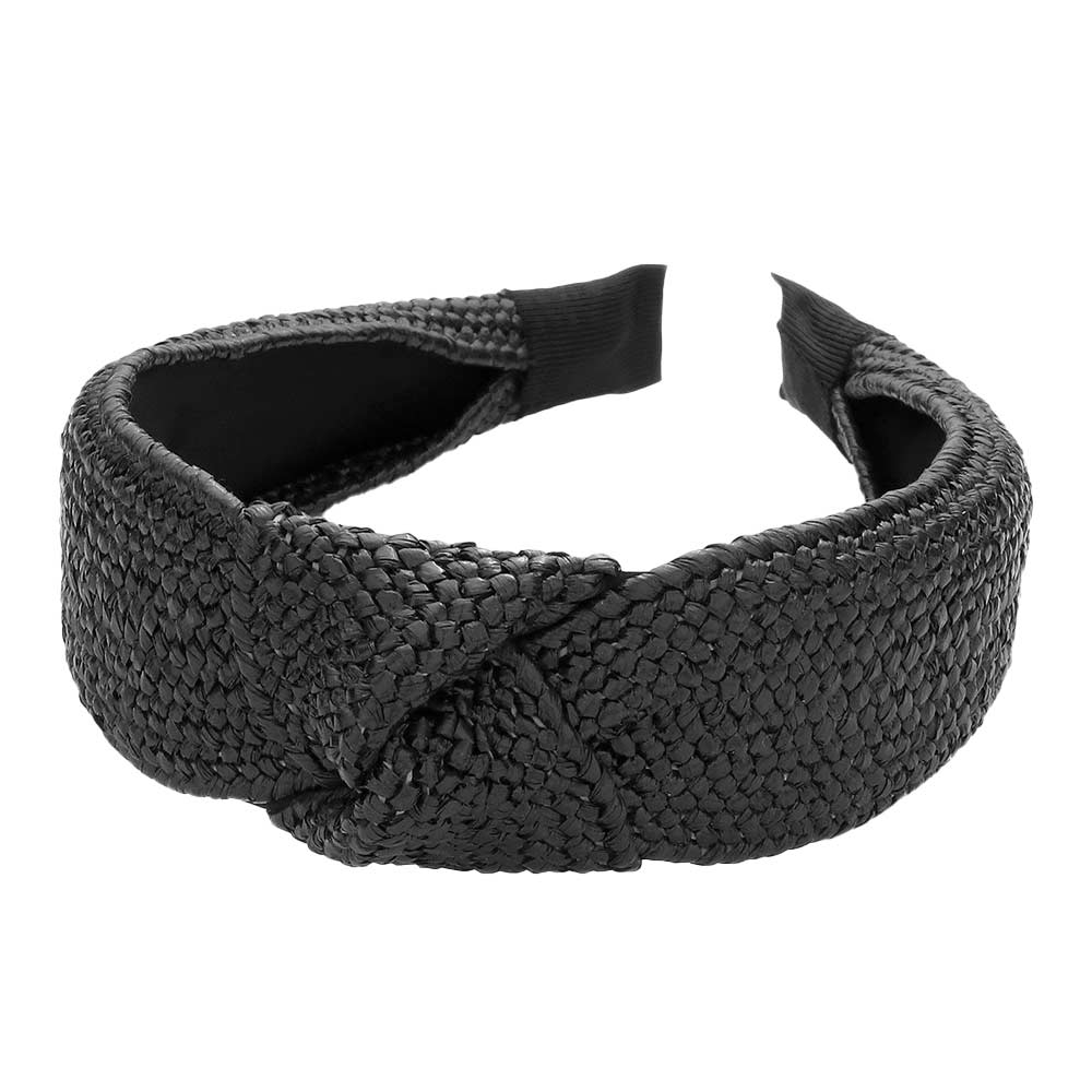 Trendy Straw Knot Burnout Headband