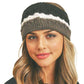 Triple Colored Cable Knit Fleece Headband Earwarmer Earmuff