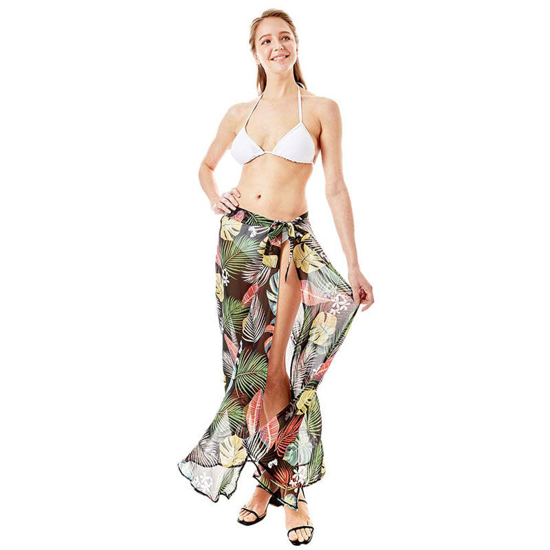 Tropical Leaf Beach Wrap Skirt