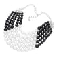 Chunky Multi Strand Pearl Bib Necklace