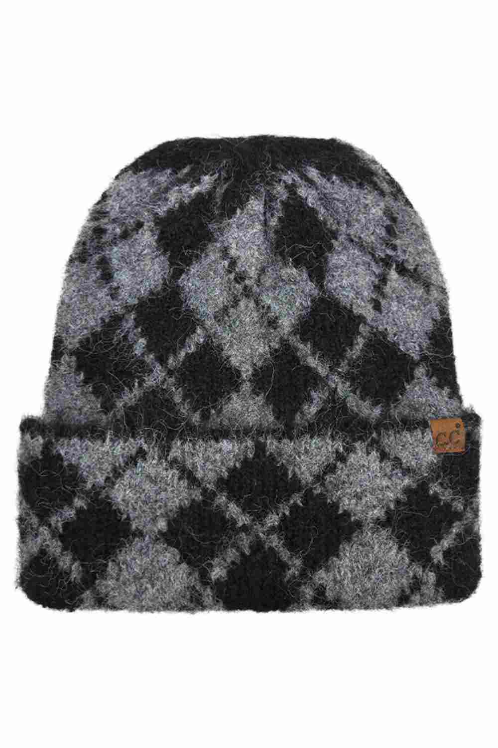 C.C Argyle Pattern Cuff Beanie Winter Hat