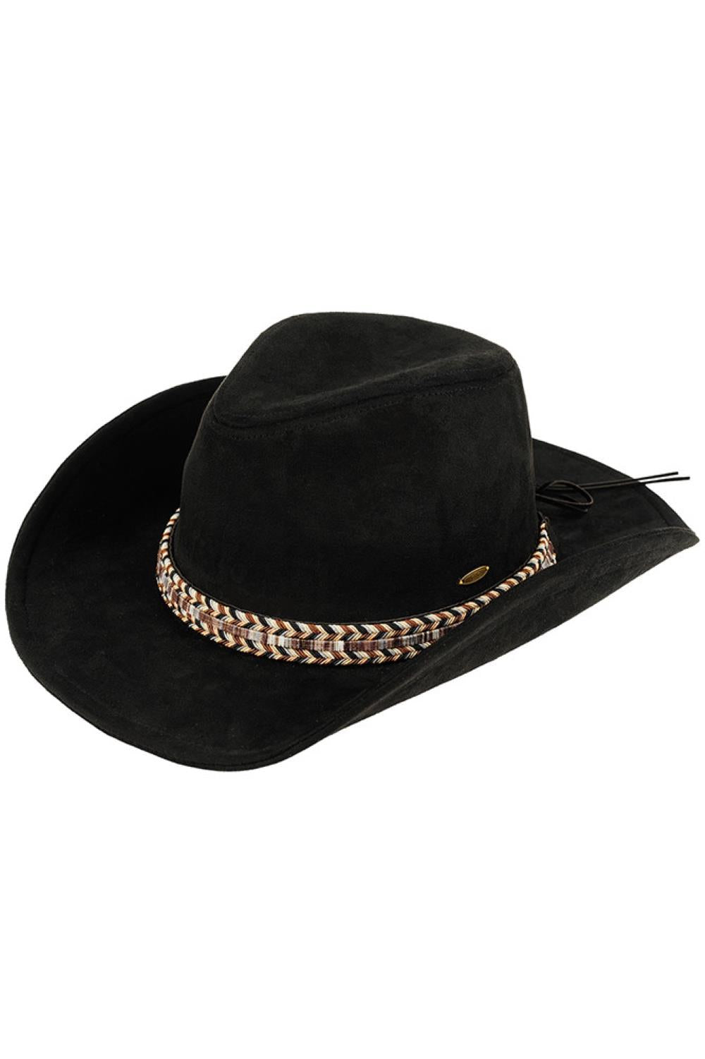 C.C Multi Thread Trim Suede Cowboy Hat
