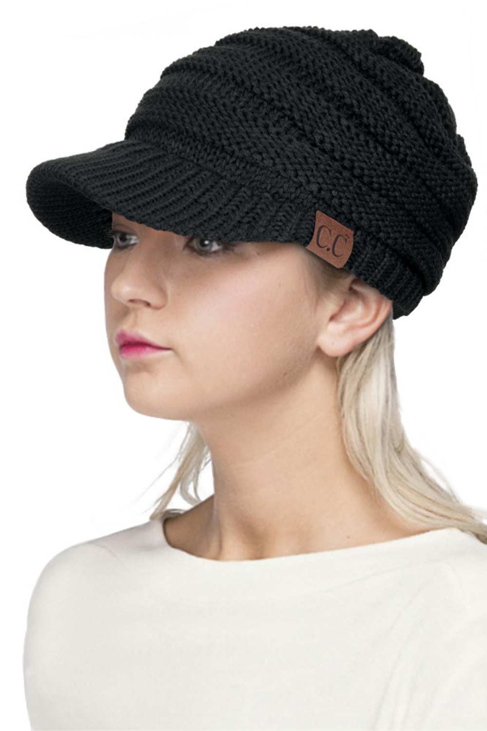C.C Ribbed Knit Brim Beanie