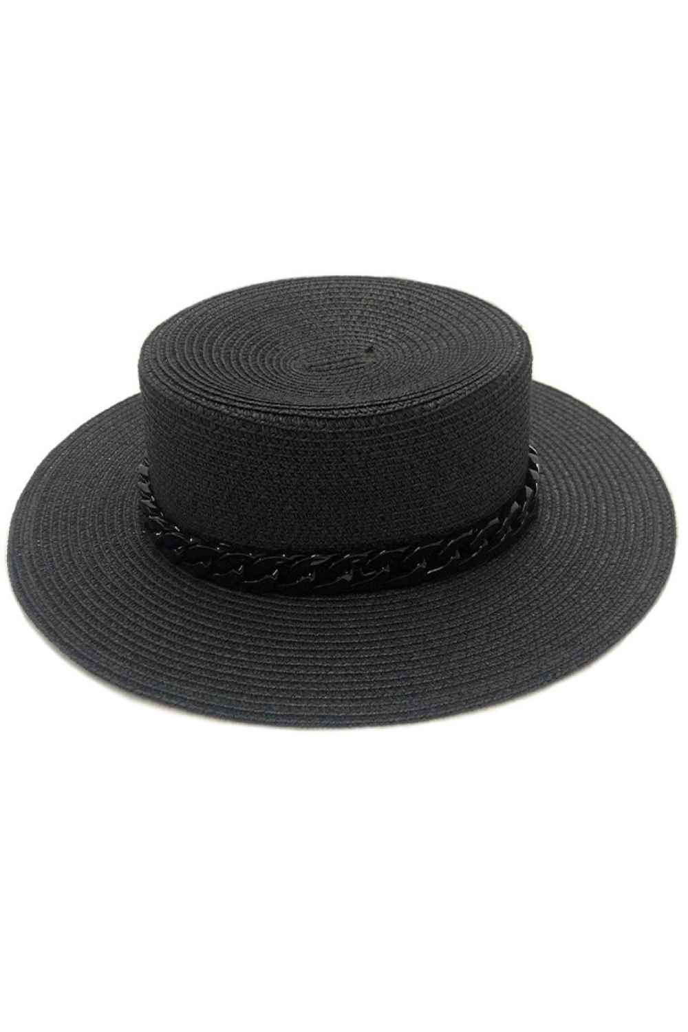 Chain Accent Boater Hat
