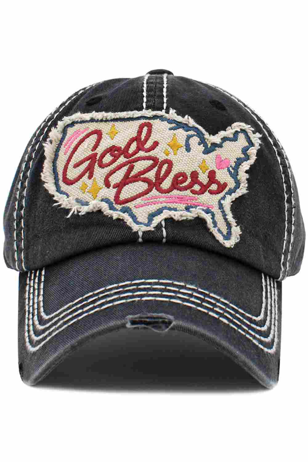 God Bless Washed Vintage Ballcap