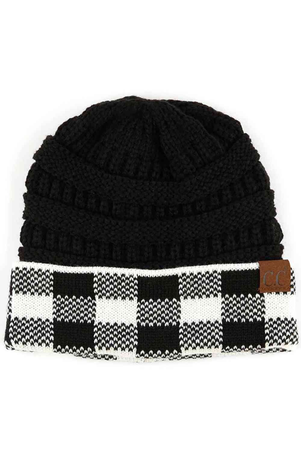 C.C Buffalo Check Cuff Knit Beanie