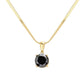 18K Gold Dipped Stainless Steel CZ Round Pendant Necklace