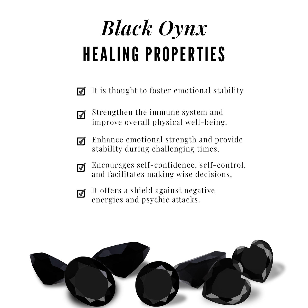Heart Shape Black Onyx Promise Necklace For Women