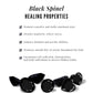 Natural Black Spinel Sunburst Drop Hoop Earrings