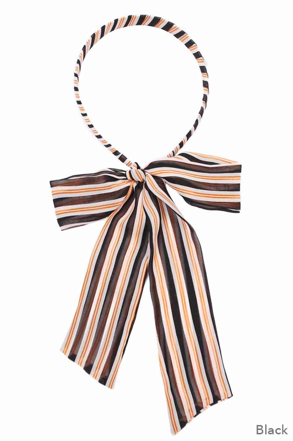 Stripe print head band with ponytail