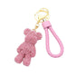 Bling Bear Figure Faux Leather Strap Bag Charm