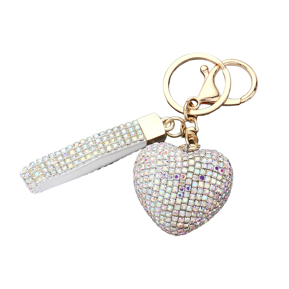 Bling Heart Bag Charm