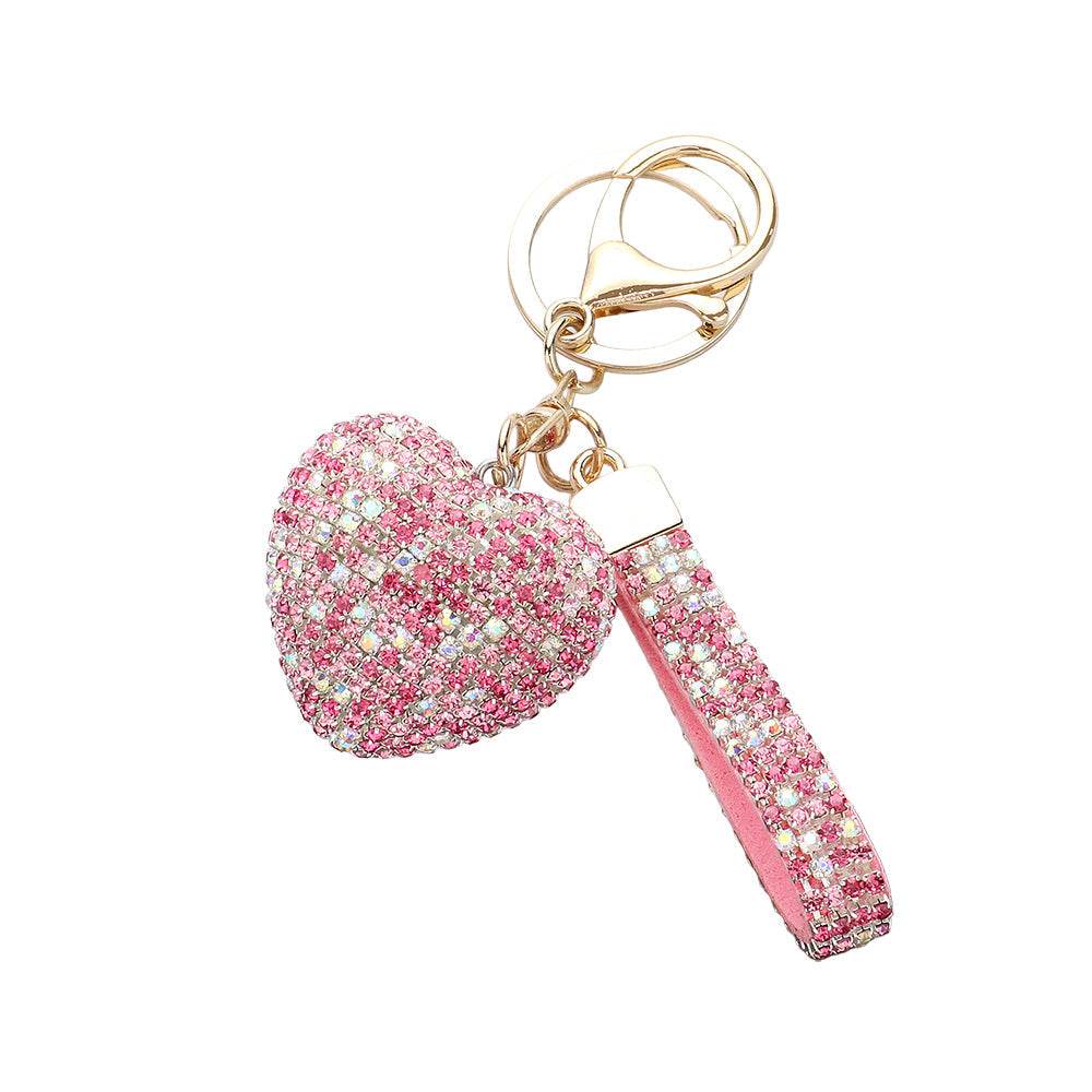 Bling Heart Bag Charm