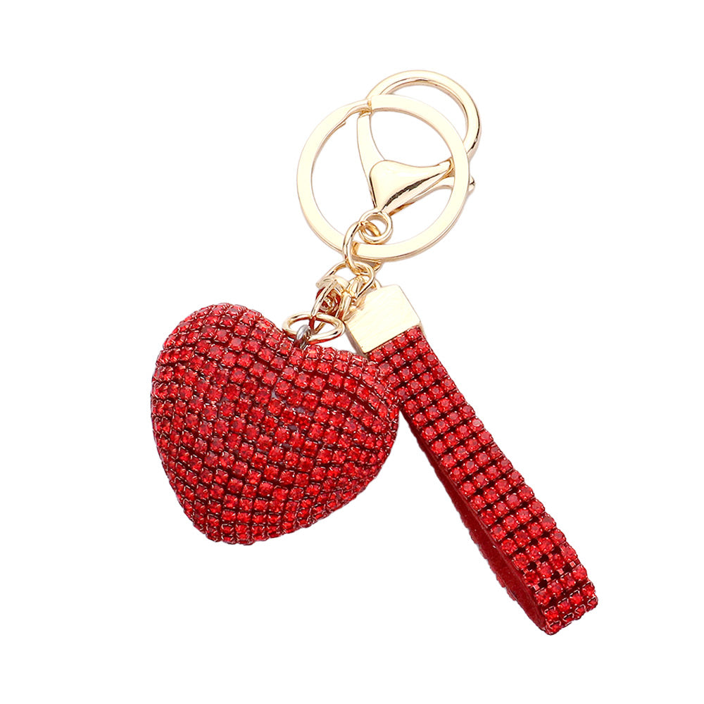 Bling Heart Bag Charm