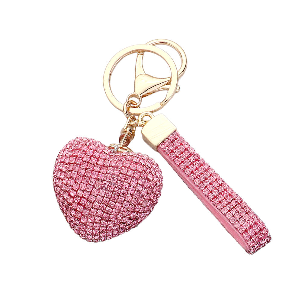 Bling Heart Bag Charm