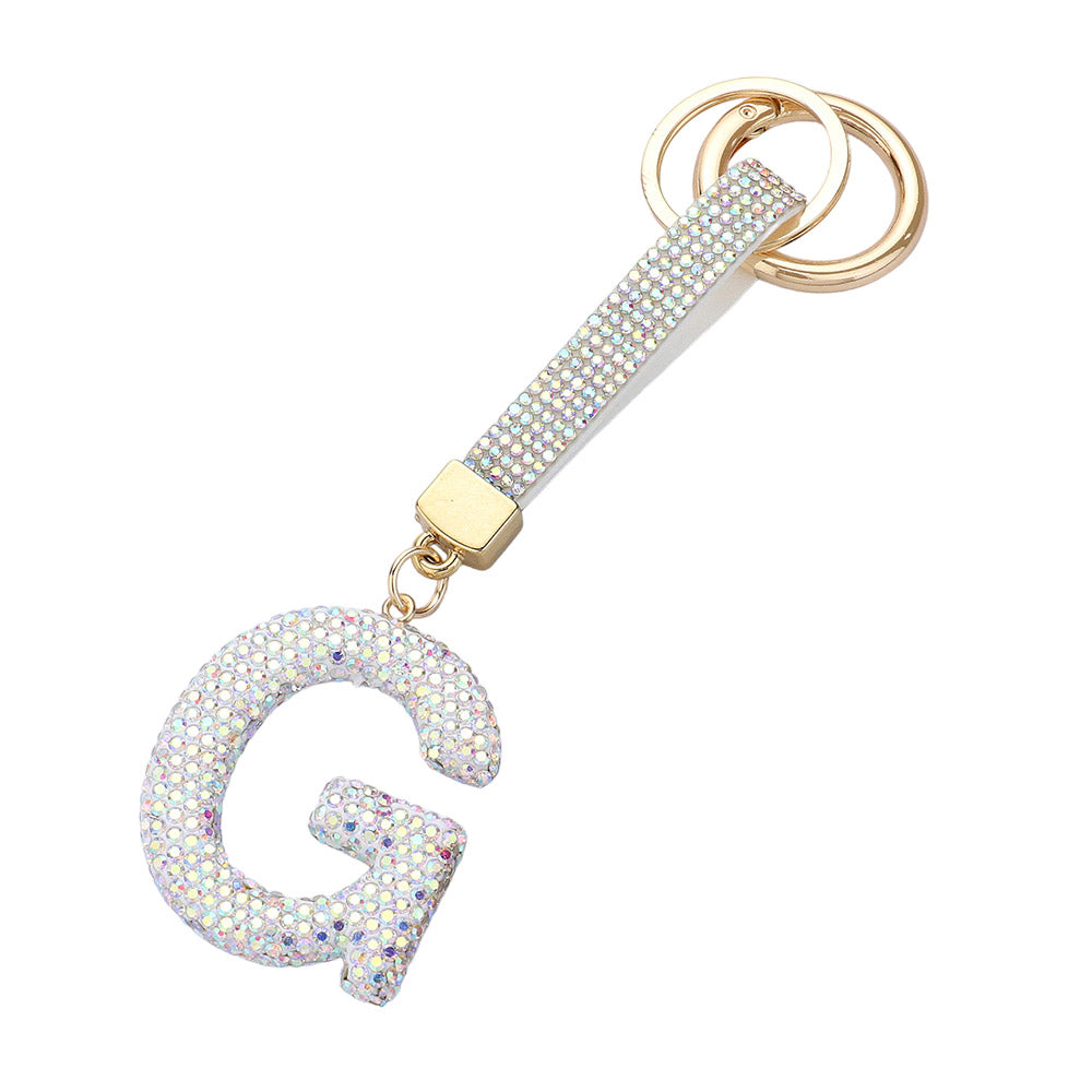 Bling Studded Monogram Initial G Bag Charm