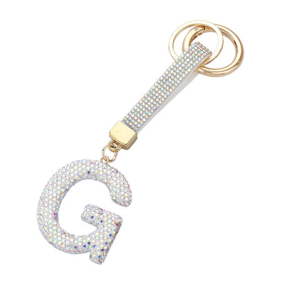 Bling Studded Monogram Initial G Bag Charm