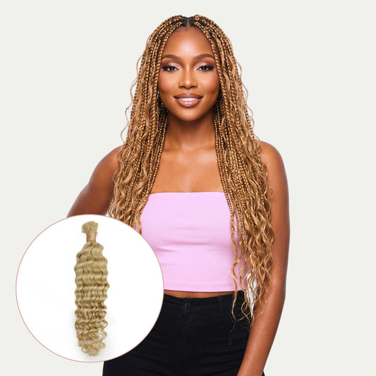 Cabello 100% Humano para Trenzar con Ondas Profundas Rubias a Granel